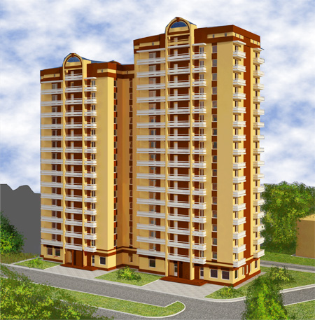 Two-sectional block of flats